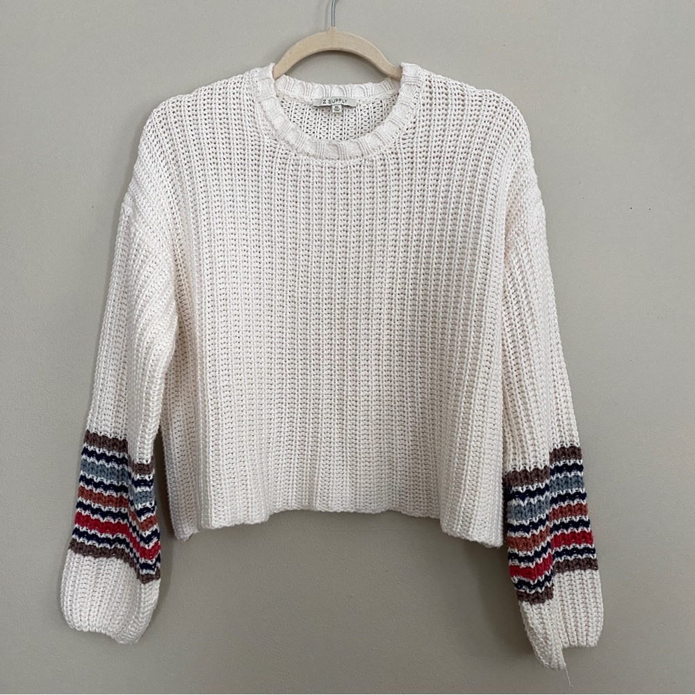 Z Supply White Pullover Sweater